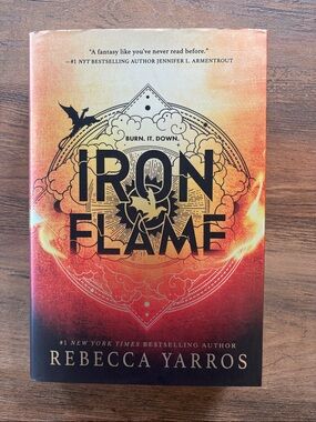 Iron Flame by Rebecca Yarros - Fiery Orange & Black Hardcover